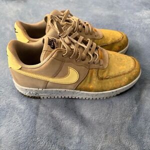 Nike Air Force 1 creator sneakers in yellow and tan men size 9.5